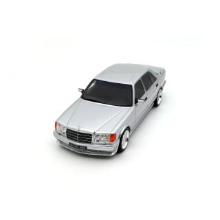 Mercedes-Benz 560 (W126) 6.0 SEL AMG Brilliant Silver 1989 OttO mobile 1:18 Resinemodell (Türen, Motorhaube... nicht zu öffnen!)